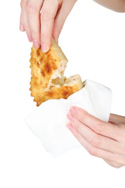 el beyaz izole lezzetli cheburek tutarak