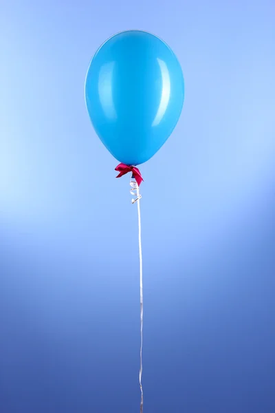 Blue one balloon on blue background — Stock Photo, Image