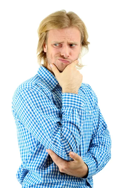 Beau jeune homme isolé sur blanc — Photo