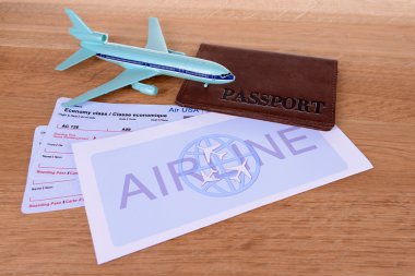 Tablo yakın çekim pasaportla ile uçak bileti