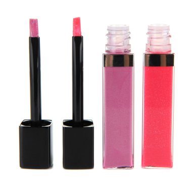 güzel dudak glosses, üzerinde beyaz izole