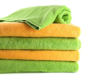 renkli havlu üzerinde beyaz izole