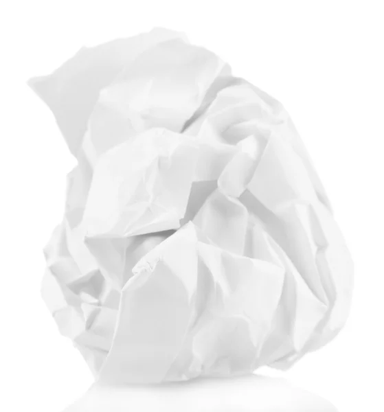 Crumpled papirkugle isoleret på hvid - Stock-foto