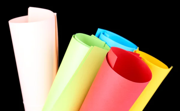 Colorful art paper on black background — Stock Photo, Image