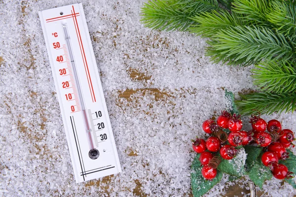 Thermometer in snow close-up — Stock Photo, Image