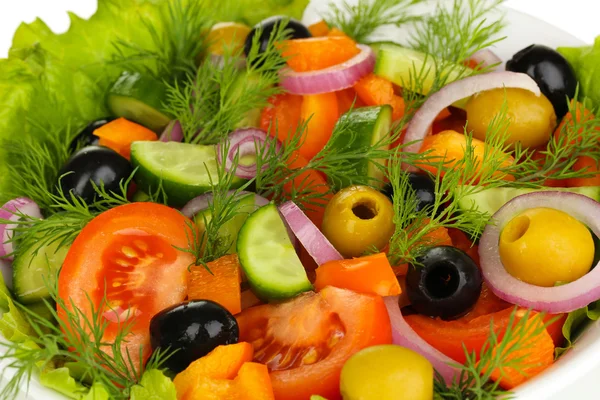 Fräsch sallad i plattan — Stockfoto