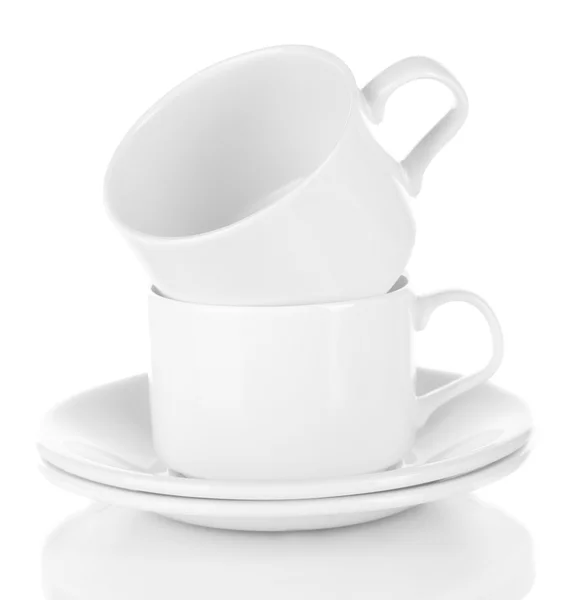 Fehér csésze elszigetelt fehér — Stock Fotó