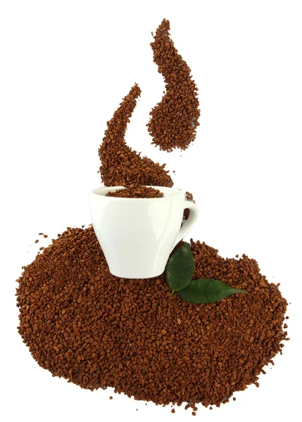 Tasse mit Instant-Kaffee isoliert auf weiß — Stockfoto