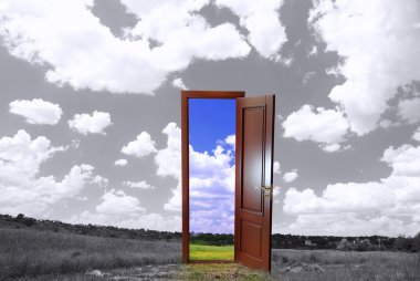 Open door to new life on the field clipart