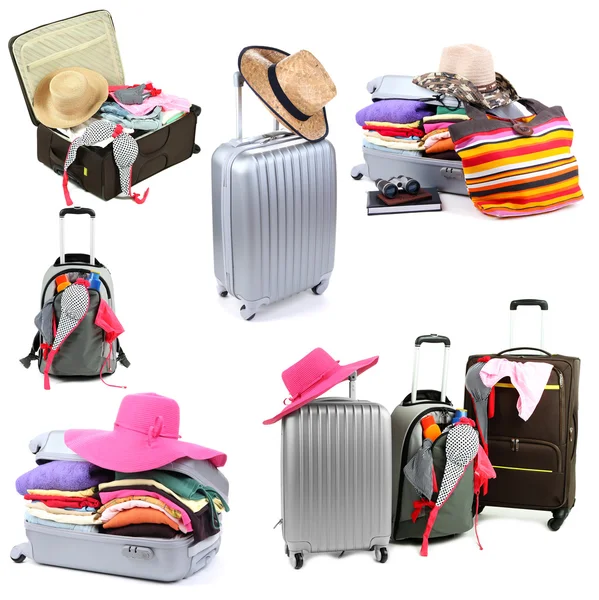Collage av bagage för resor — Stockfoto