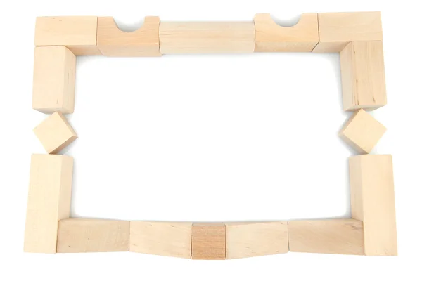 Bloques de juguete de madera aislados en blanco — Foto de Stock