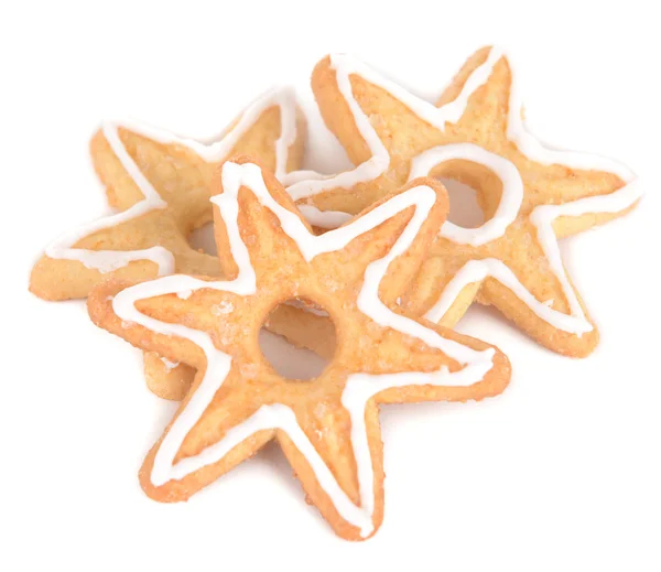 Deliciosos biscoitos de Natal isolados em branco — Fotografia de Stock