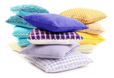 tepeler üzerinde beyaz renkli yastıklar izole