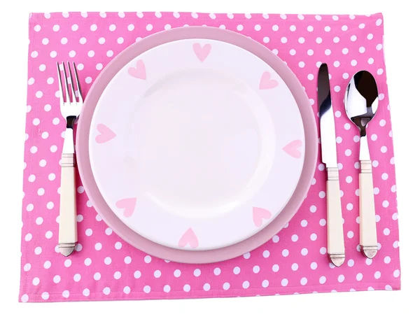 Set de utensilios para la cena, aislado en blanco — Foto de Stock