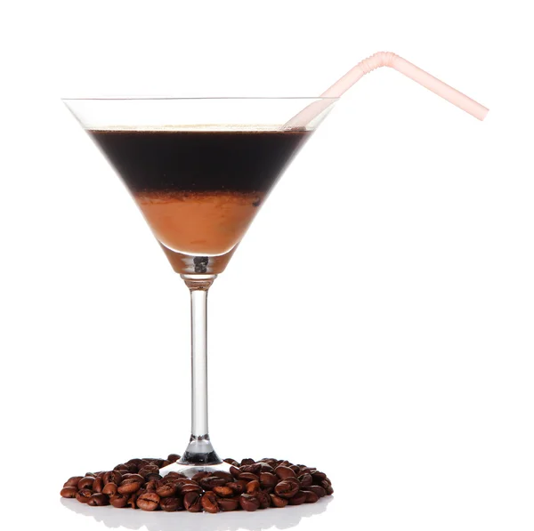 Glas leckerer Cocktail isoliert auf weiß — Stockfoto
