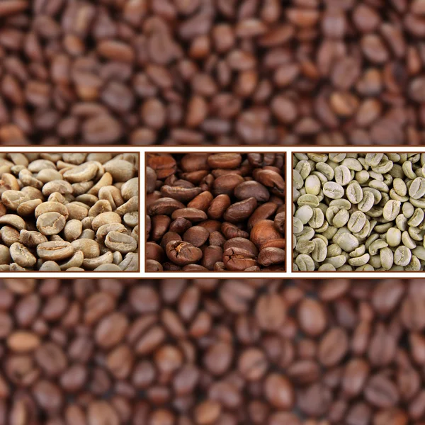 咖啡豆拼贴画 — 图库照片