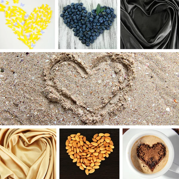Collage of heart-shaped things — Stock Photo, Image