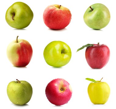 Elmalar beyaza izole edilmiş