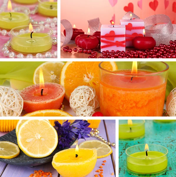 Candles collage — Stock Photo, Image