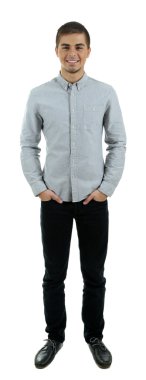 beyaz izole yakışıklı genç