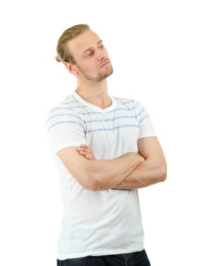 beyaz izole yakışıklı genç