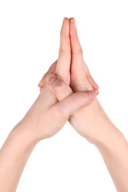 el yoga hareketi üzerinde beyaz izole