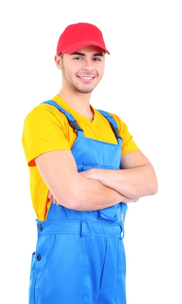 Male worker isolated on white — Stock Photo, Image