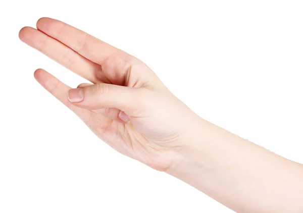 Hand yoga gesture isolated on white — Stock Photo, Image