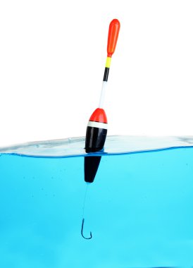 su üzerinde beyaz izole float Balık tutma
