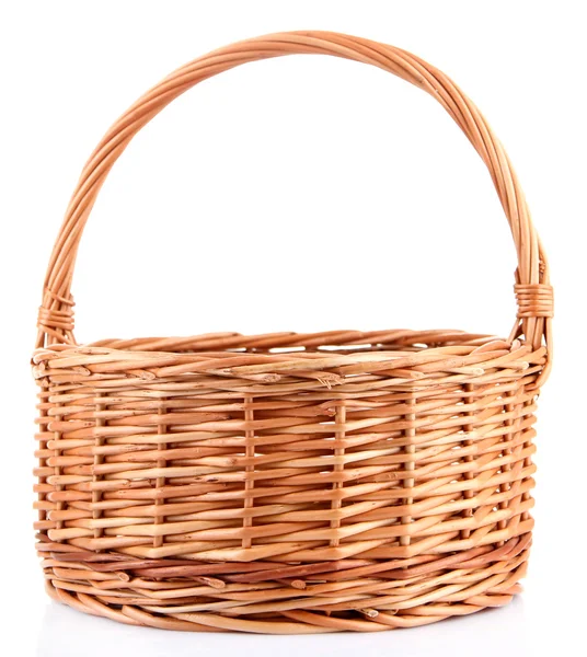 Tom wicker basket, isolerad på vit — Stockfoto