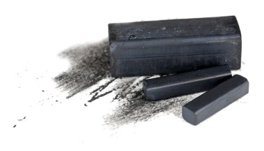 siyah üzerine beyaz izole charcoals çizim