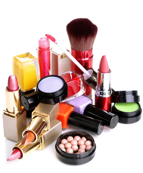 Nieuwe make-up set geïsoleerd op wit — Stockfoto