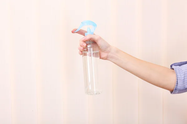 Sprayed air freshener in hand close-up — Stock Photo, Image