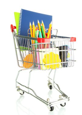 beyaz izole okul donanımları ile arabası