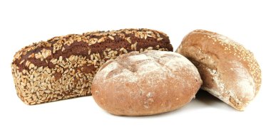 ekmek, beyaz izole ile kompozisyon