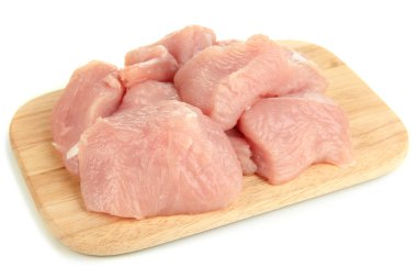 beyaz izole çiğ hindi eti