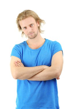 beyaz izole yakışıklı genç