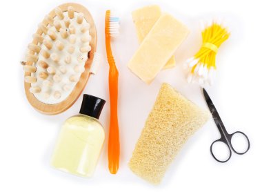 beyaz izole hijyen ekipmanları