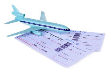 Beyaz izole uçak bileti