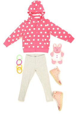 küçük kız, beyaz izole için güzel elbiseler