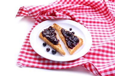 enfes tost reçelli plaka yakın çekim üzerinde