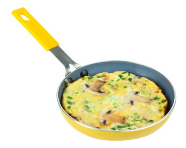 beyaz izole mantarlı omlet