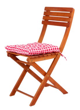 sandalye üzerinde beyaz izole yastık ile