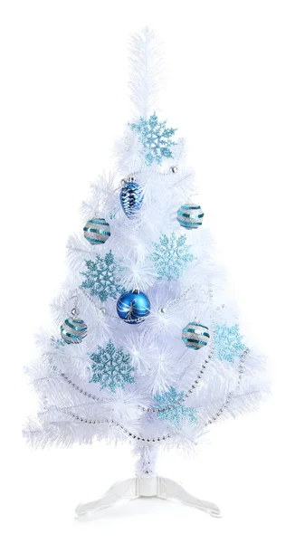 Elszigetelt fehér fehér karácsonyfa — Stock Fotó