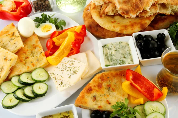 Traditional Turkish breakfast close up — Stock Photo, Image