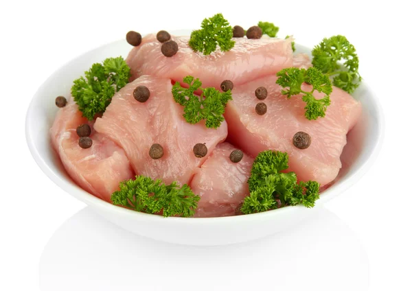 Carne di tacchino cruda isolata su bianco — Foto Stock