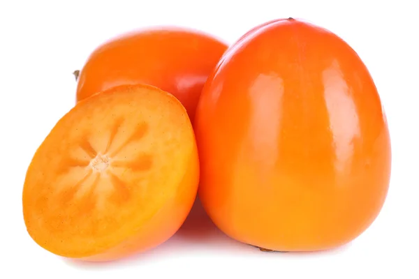 Ripe persimmons isolated on white — Stock Photo, Image