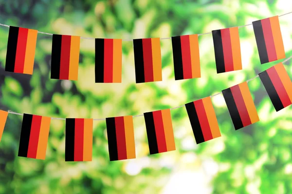 Garland of flags on bright background — Stock Photo, Image