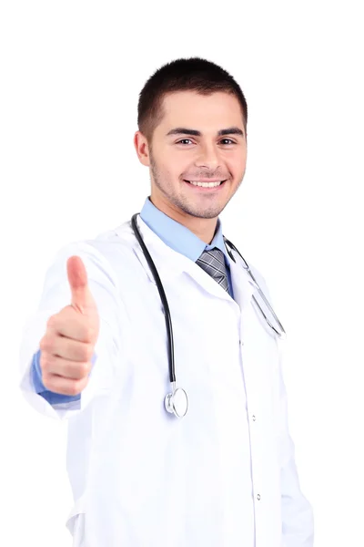Male Doctor isolated on white background — Stock Photo, Image