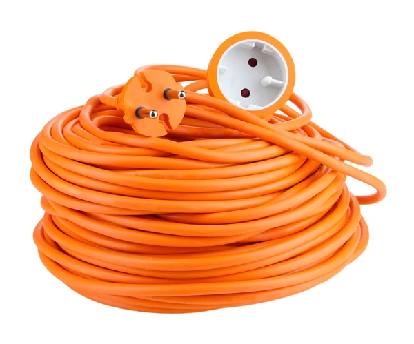 Prodlužovací kabel izolované na bílém — Stock fotografie